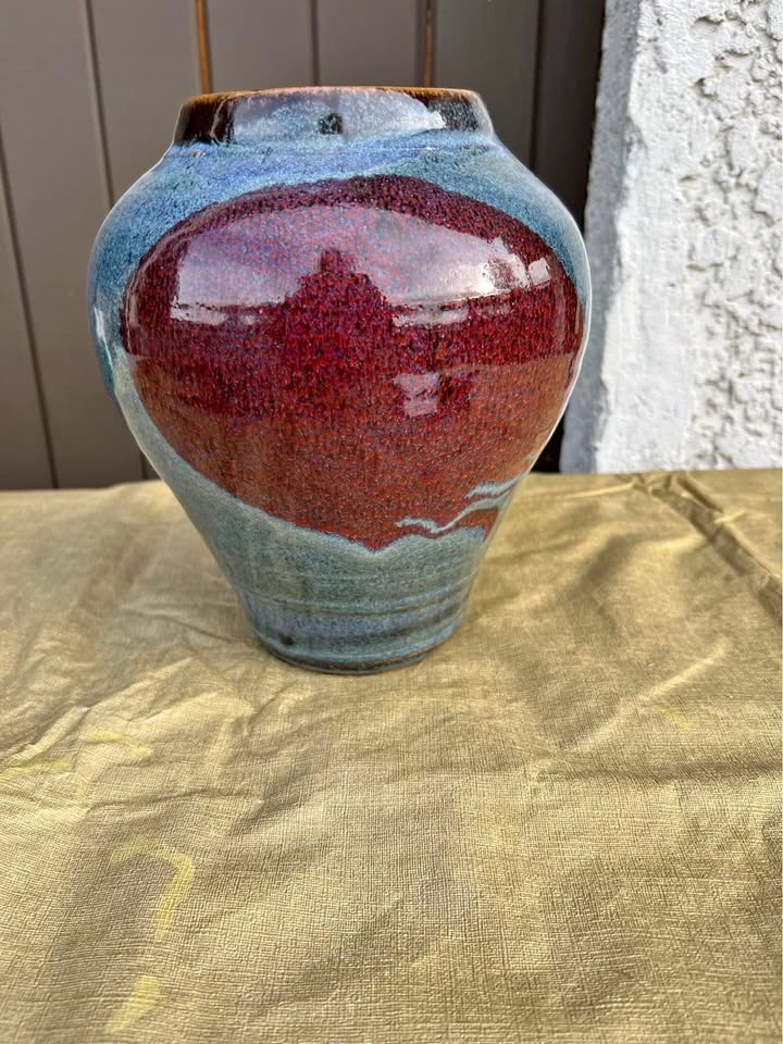 Studio Art Pottery Large Ceramic Vase 9.5"