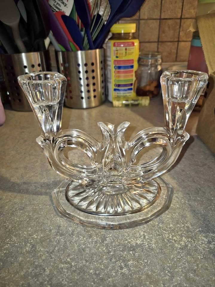 Vintage Beyer Crystal Candelabra, only 1