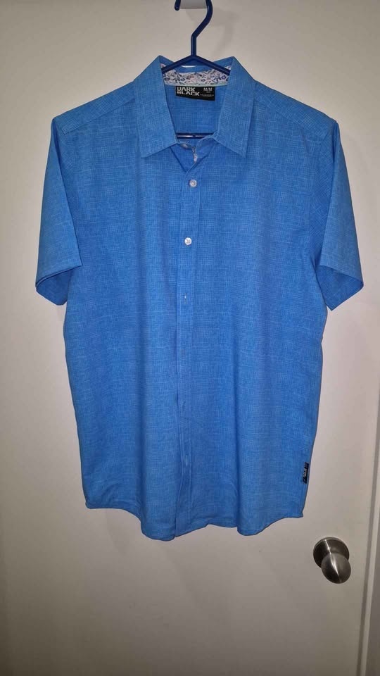 Men's Blue Dress Shirt, Medium - photo 2