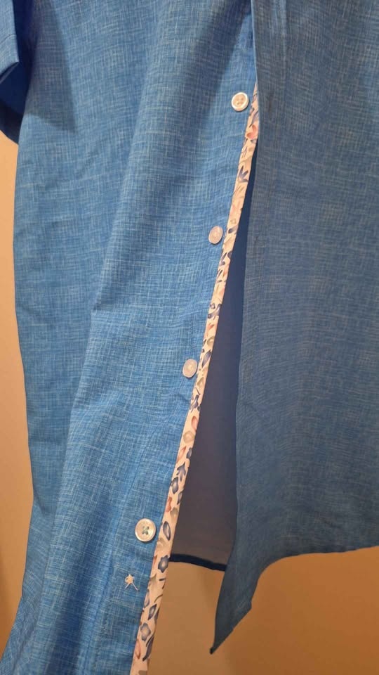 Men's Blue Dress Shirt, Medium - photo 5