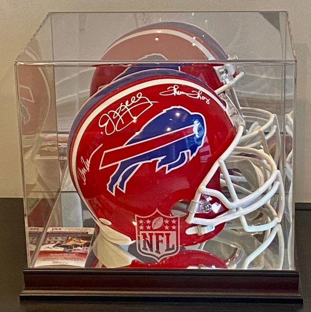 Buffalo Bills (3) Kelly, Thomas & Reed Autographed NFL Helmet