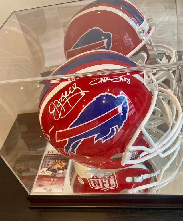 Buffalo Bills (3) Kelly, Thomas & Reed Autographed NFL Helmet - photo 2