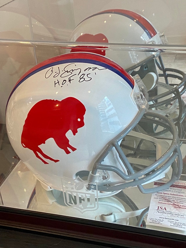 OJ Simpson Autographed Buffalo Bills Full Size Helmet (JSA COA) - photo 2