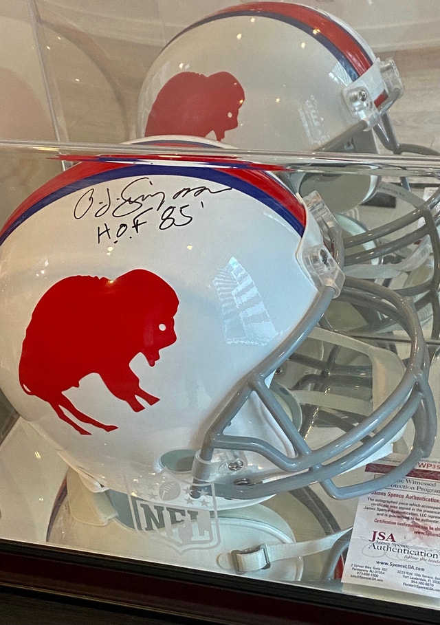 OJ Simpson Autographed Buffalo Bills Full Size Helmet (JSA COA) - photo 4