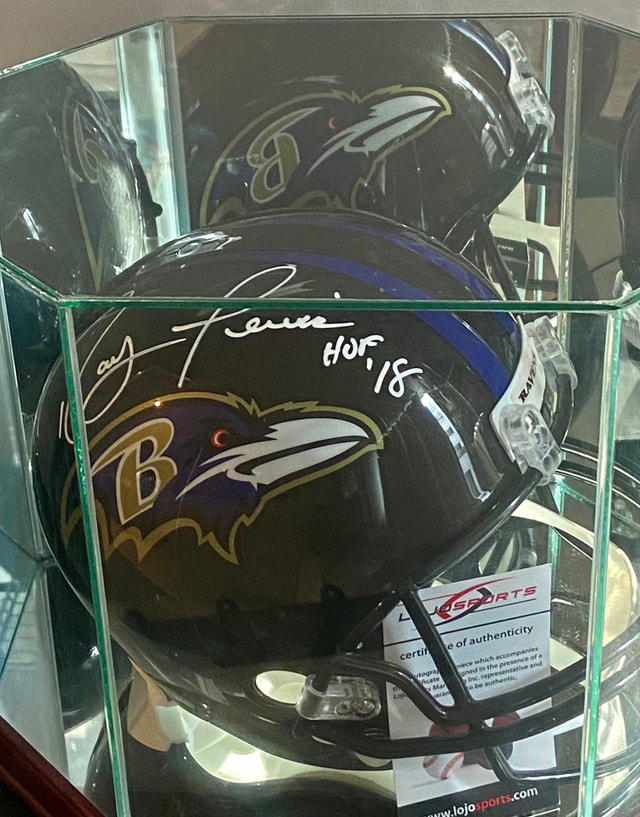 Ray Lewis Autographed Baltimore Ravens Full Size Football Helmet - photo 3