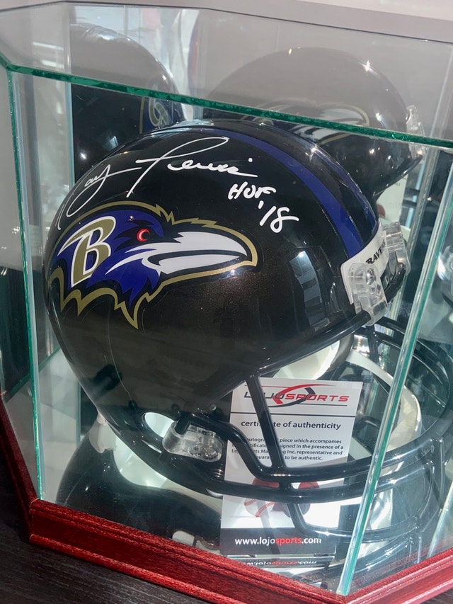 Ray Lewis Autographed Baltimore Ravens Full Size Football Helmet - photo 4