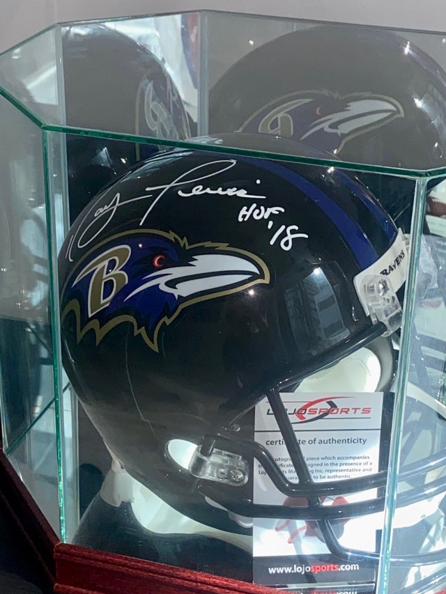 Ray Lewis Autographed Baltimore Ravens Full Size Football Helmet - photo 5
