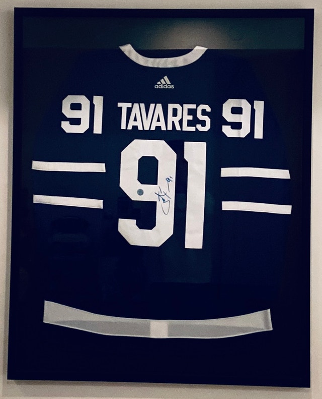 John Tavares Framed Autographed Jersey (A.J. Sports Hologram)