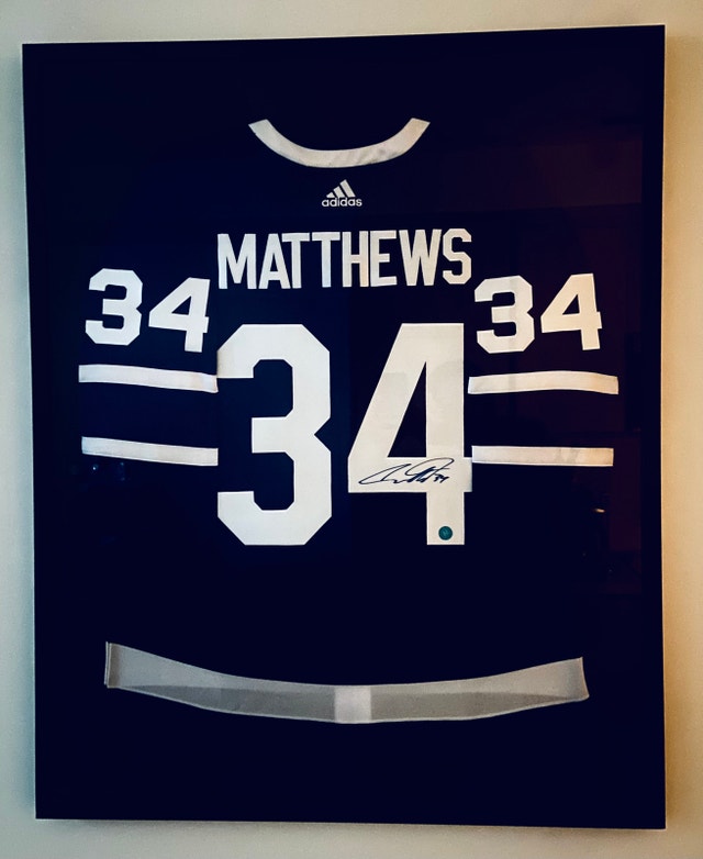Auston Matthews Framed Autographed Jersey (A.J. Sports Hologram) - photo 2