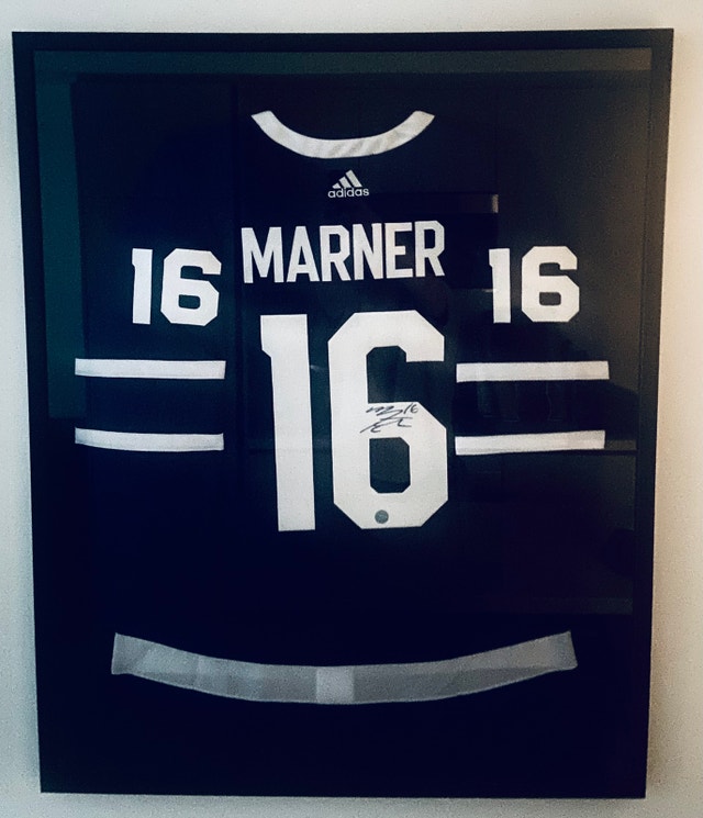 Mitch Marner Framed Autographed Jersey (A.J. Sports Hologram)