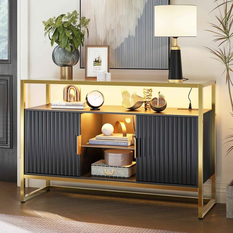 Martee 45.67"W LED Console Table with Storage