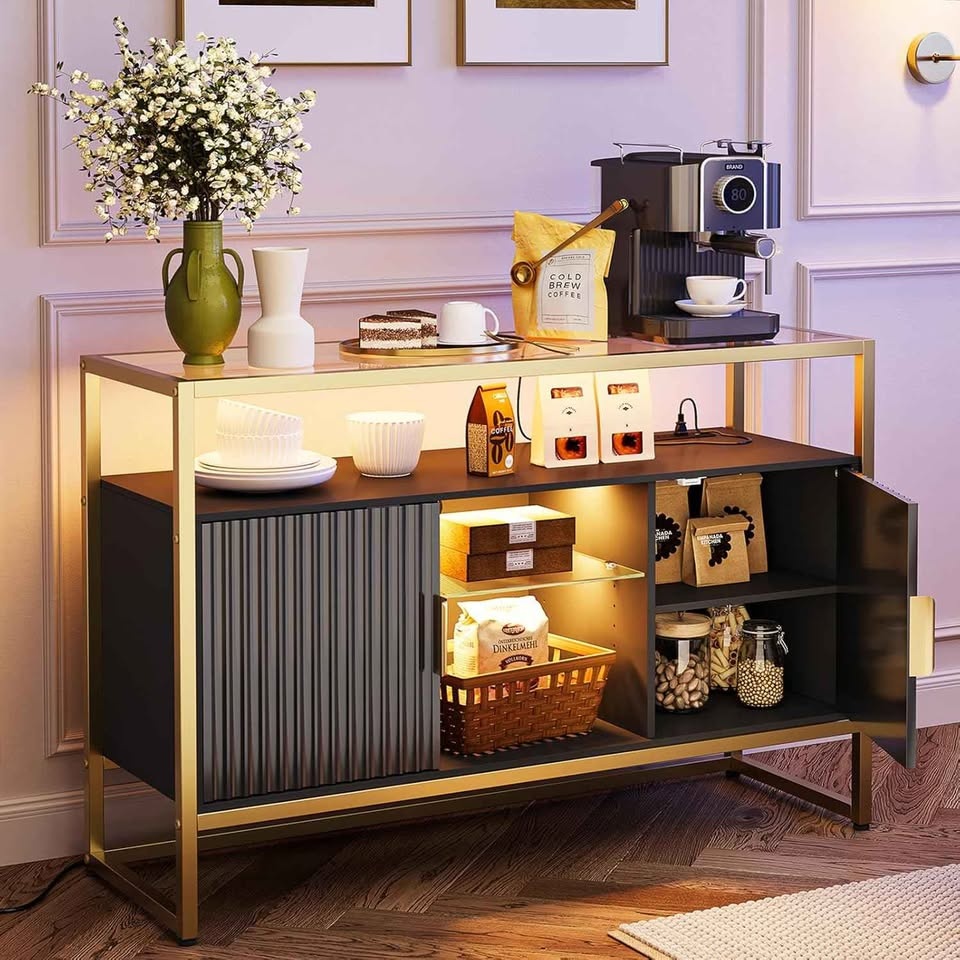 Martee 45.67"W LED Console Table with Storage - photo 4