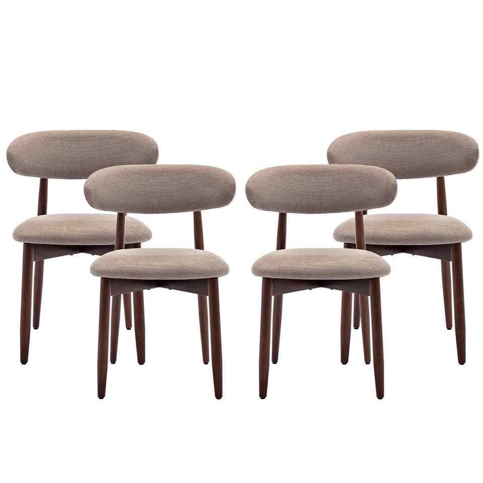 Vannie Upholstered Solid Wood Dining Chairs (Set of 4)