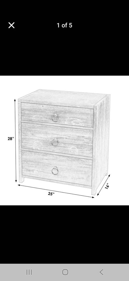 Elin 3-drawer bedside table - photo 5