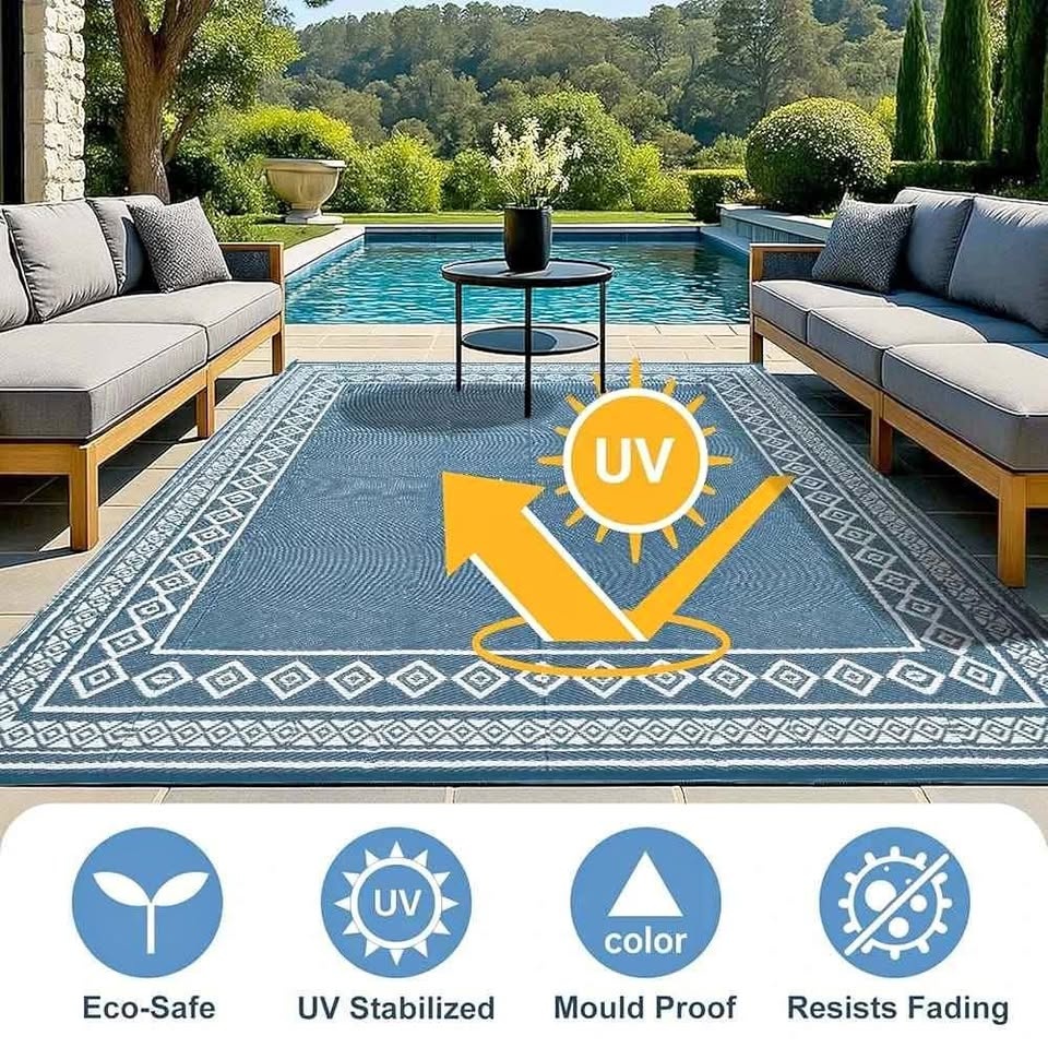 OPPODREAM Outdoor Rug 5x8 Ft, Waterproof Plastic Straw Patio Rug
