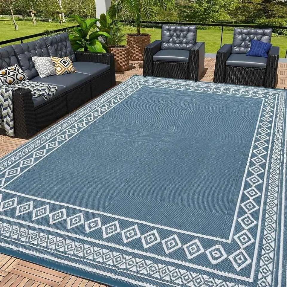OPPODREAM Outdoor Rug 5x8 Ft, Waterproof Plastic Straw Patio Rug - photo 3