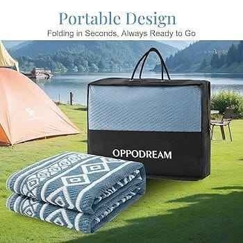 OPPODREAM Outdoor Rug 5x8 Ft, Waterproof Plastic Straw Patio Rug - photo 4