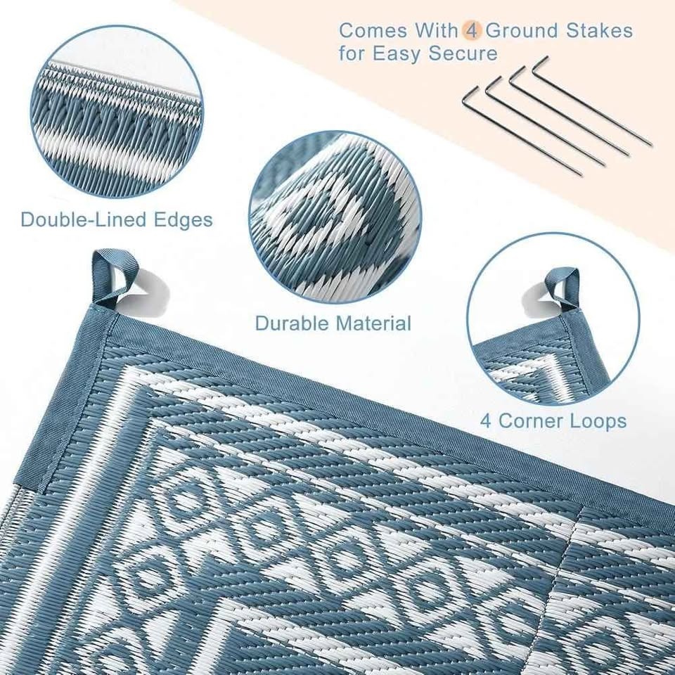 OPPODREAM Outdoor Rug 5x8 Ft, Waterproof Plastic Straw Patio Rug - photo 5