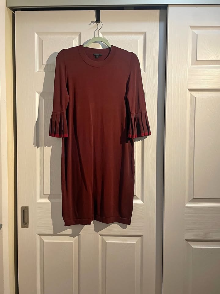 COS Burgundy Midi Dress - Size S