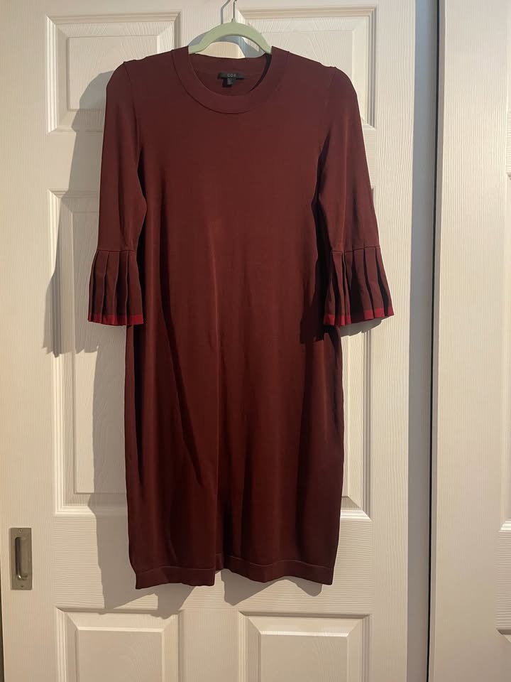 COS Burgundy Midi Dress - Size S - photo 2