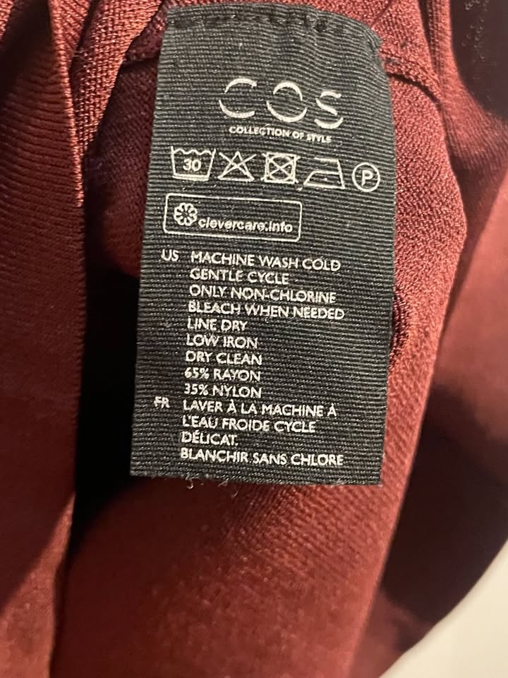COS Burgundy Midi Dress - Size S - photo 5