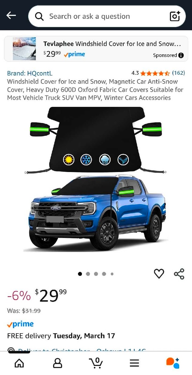 Windshield Cover for Ice and Snow