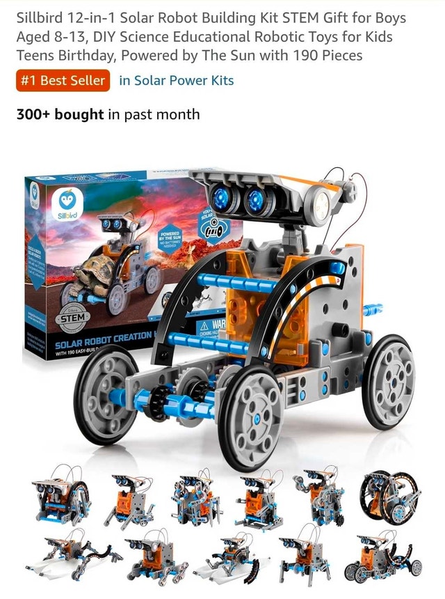 Sillbird 12-in-1 Solar Robot Building Kit STEM Gift