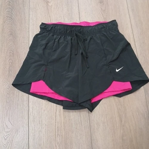 Nike Flex Essential 2-in-1 Shorts Small Black Pink