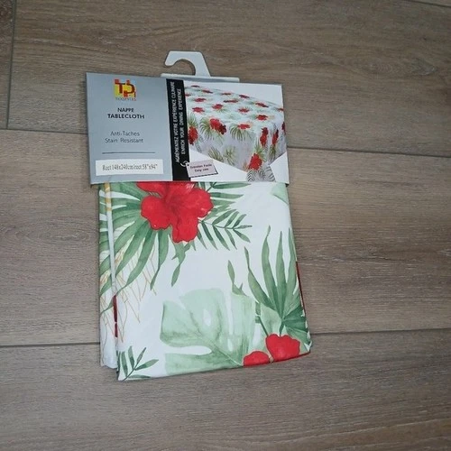 Luau Party Tablecloth Hibiscus Tropical Dining Table Decor 58"x9 - photo 4