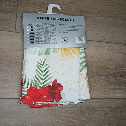 Luau Party Tablecloth Hibiscus Tropical Dining Table Decor 58"x9 - photo 5