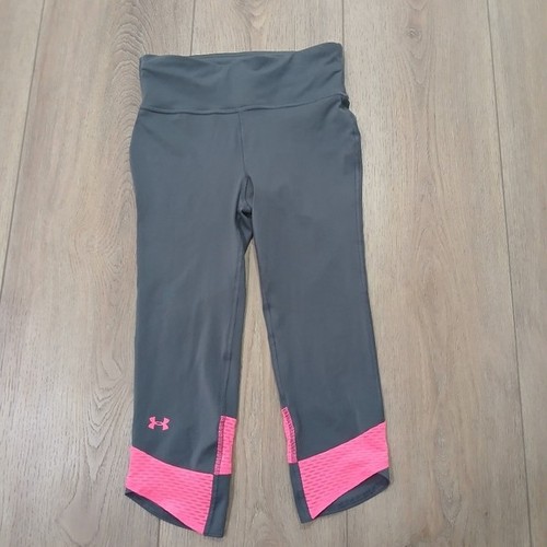 Under Armour HeatGear Compression Capri Leggings XS Pink Ribbon