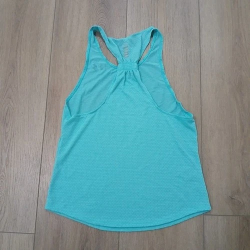 Under Armour HeatGear Tank Top Small Aqua Racerback Athletic Shi - photo 4