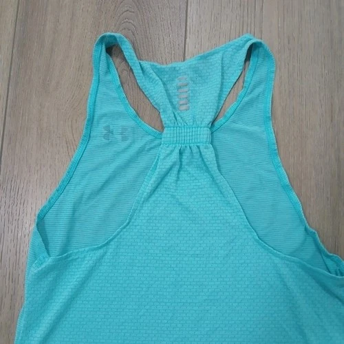 Under Armour HeatGear Tank Top Small Aqua Racerback Athletic Shi - photo 5