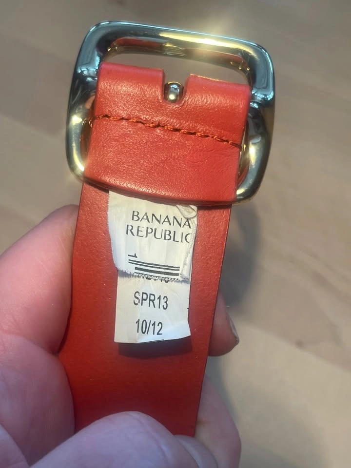 Banana Republic Leather Orange Belt, Size S - photo 3
