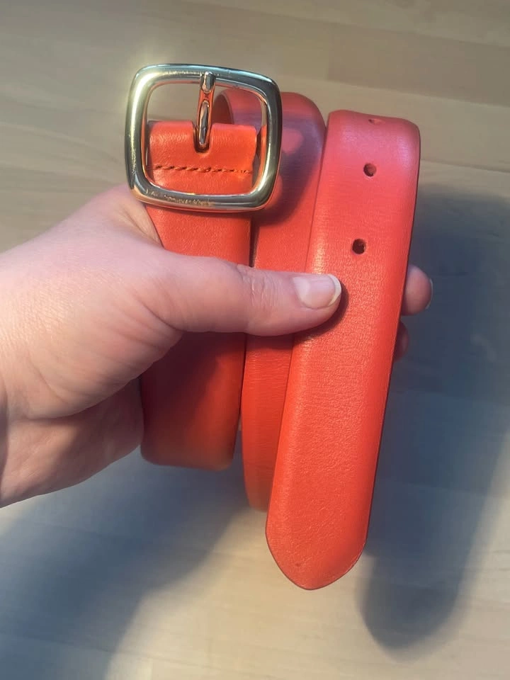 Banana Republic Leather Orange Belt, Size S - photo 4