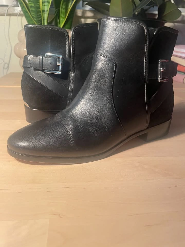 Michael Kors Salem Black Leather/Suede Ankle Booties - Size 7 - photo 2