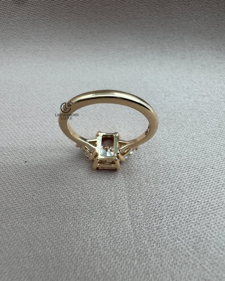 1.50CT Pink Radiant Cut Lab Diamond Engagement Ring | 14K Yellow - photo 5