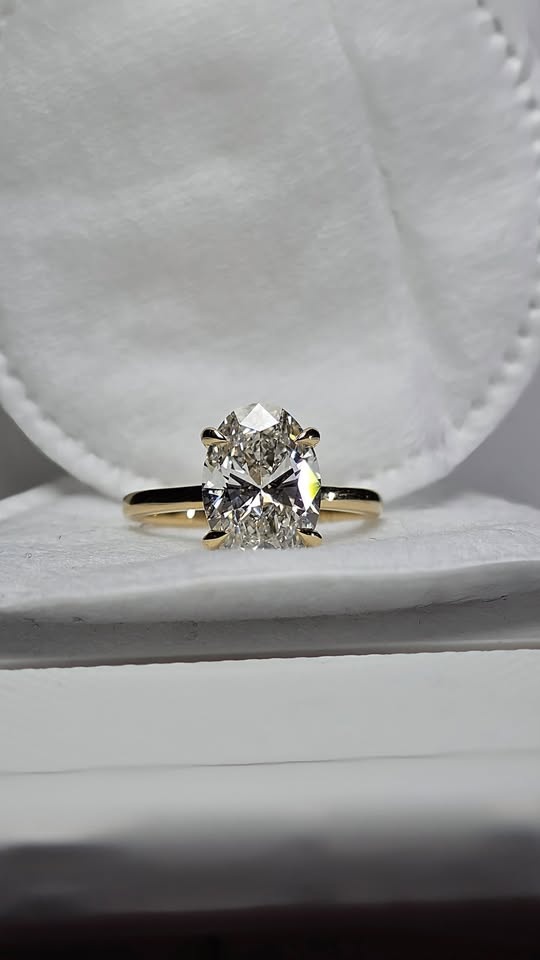 3.00 CT Oval Cut Solitaire Diamond Engagement Ring – Lab Grown, - photo 2