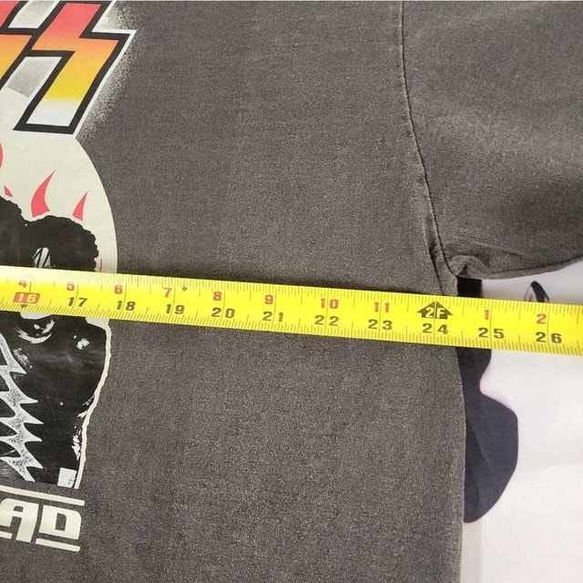 2XL Kiss Grey/Faded black heavyweight tshirt Retro style - photo 4