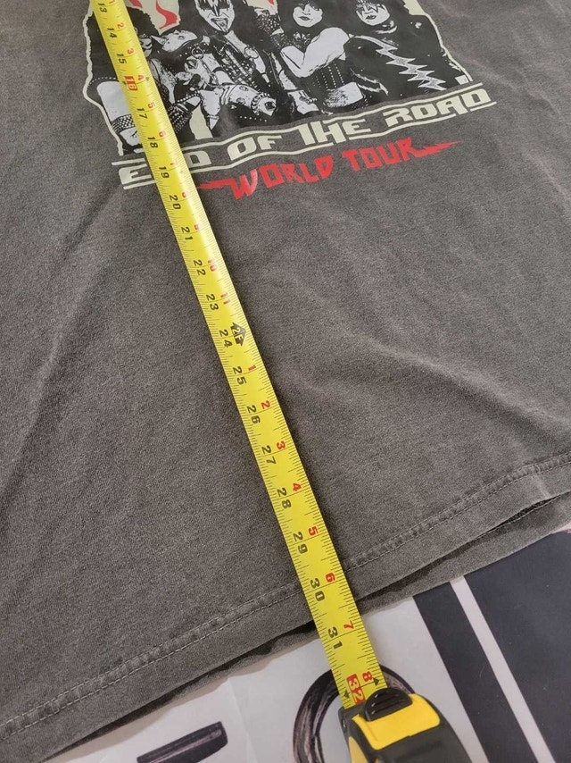 2XL Kiss Grey/Faded black heavyweight tshirt Retro style - photo 5