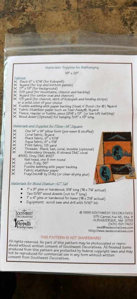 Kokopelli Wallhanging Kit - photo 2