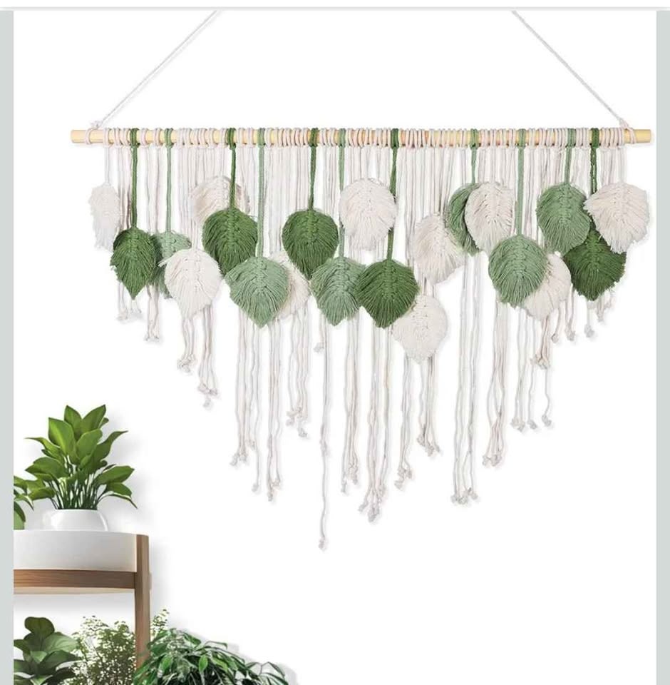Hand Woven Leaf Tapestry - Bohemian Style Wall Hanging - photo 2