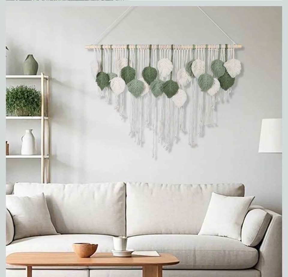 Hand Woven Leaf Tapestry - Bohemian Style Wall Hanging - photo 3