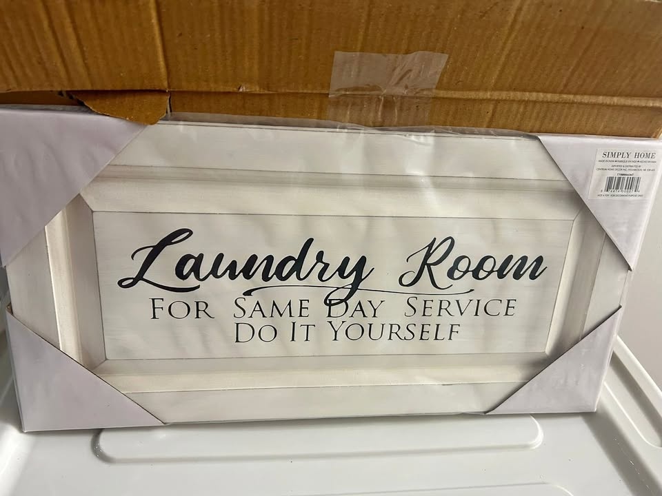 ONLY 2 left - Laundry Room Wall Sign – Framed – Brand New