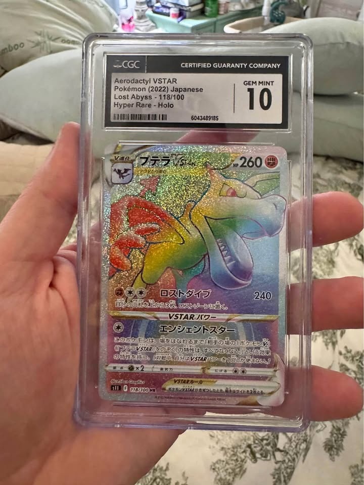 CGC 10 GEM MINT Aerodactyl VSTAR 118/100 Lost Abyss S11 Hyper Ra
