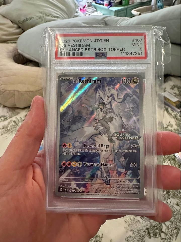 PSA 9 N's Reshiram 167/159 IR Stamped Journey Together Box Toppe