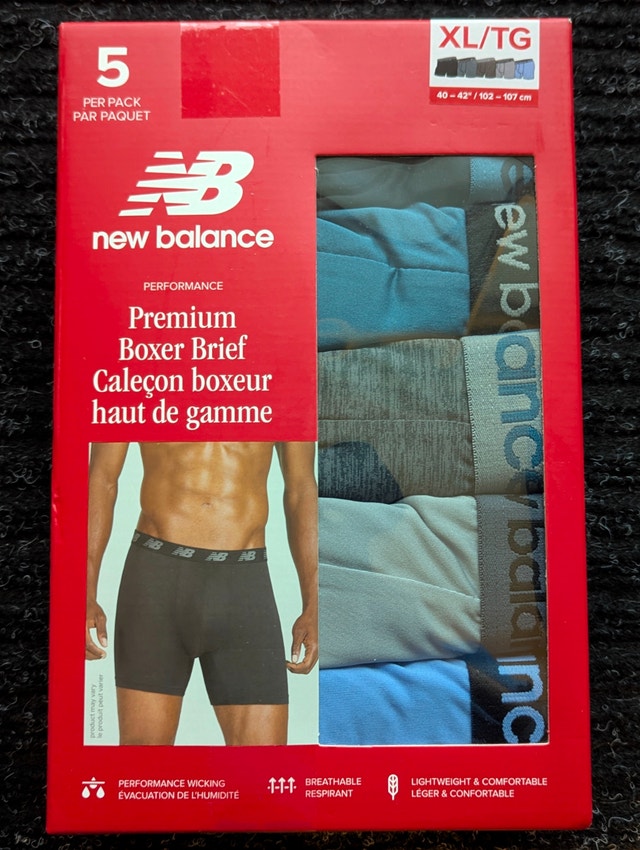 New Balance Premium Boxer Briefs (5-Pack, XL)