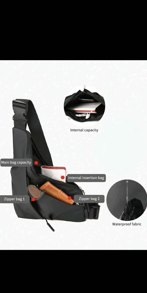 Anti-Theft, Water-Resistant, Multi-Pocket Chest Bag - photo 4