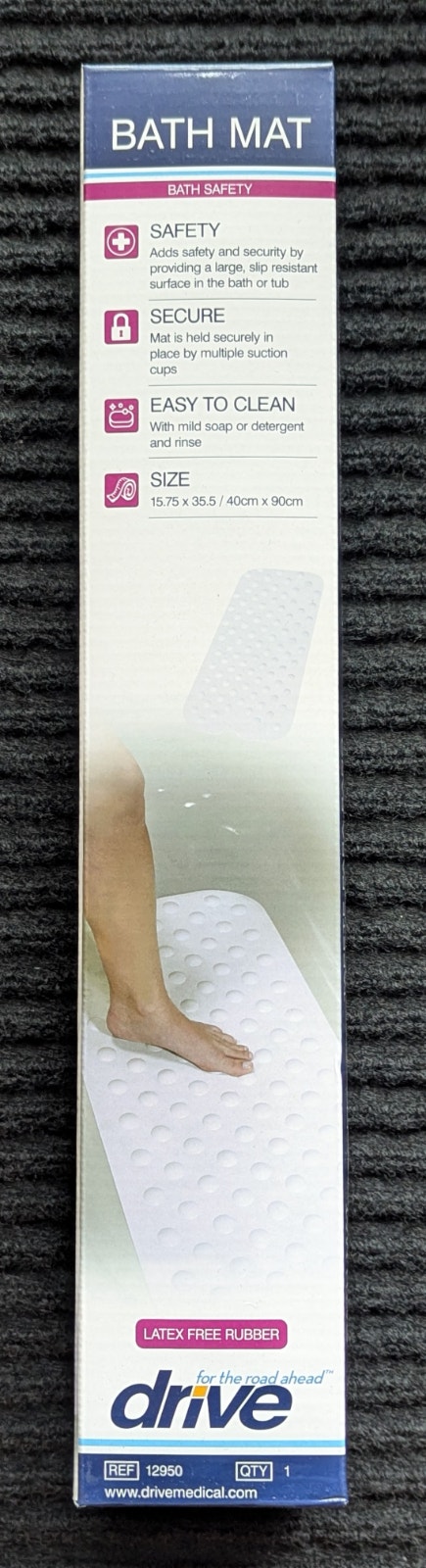 DriveMedical Large Latex Free Rubber Bath Mat