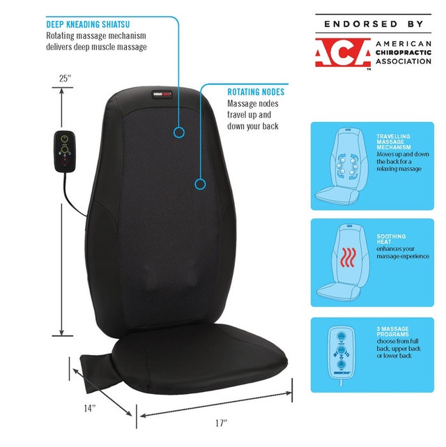 ObusForme Deep Kneading Shiatsu Cushion with Heat - photo 5